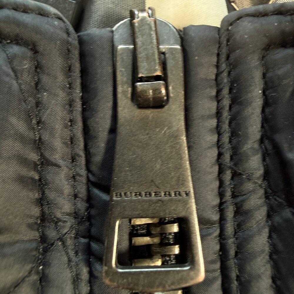 Burberry Brit Quilted Jacket Women XL Black Nova Check Lined Lightweight Coat - Picture 15 of 16